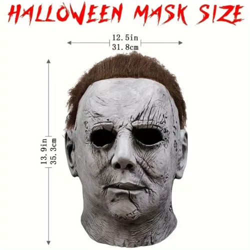 Masque d’horreur Halloween en latex réaliste – visage blanc larmes sanglantes