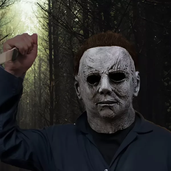 Masque d’horreur Halloween en latex réaliste – visage blanc larmes sanglantes
