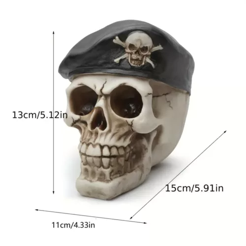 Crâne de pirate en résine vintage – décoration d’intérieur ou Halloween