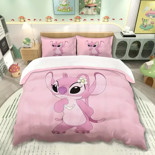 Parure de lit Lilo & Stitch 3 pièces – housse de couette douce + taies dessin animé