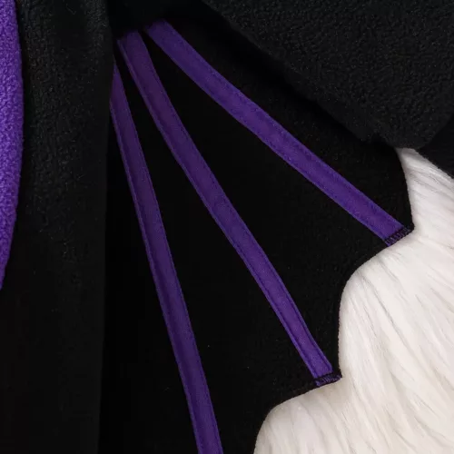 Déguisement chauve-souris enfant en peluche douce avec ailes effet velours noir