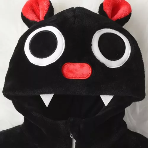 Combinaison à capuche enfant motif animal en polaire douce – style dessin animé