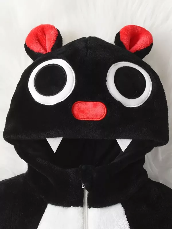Combinaison à capuche enfant motif animal en polaire douce – style dessin animé