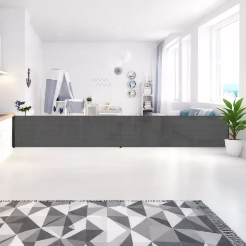 Barrière escalier rétractable en aluminium et PVC – sécurité enfant intérieur/extérieur