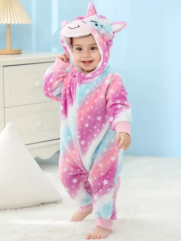 Pyjama licorne à capuche en polaire ultra doux – combinaison cocooning adulte