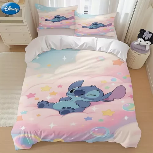 Parure de lit Stitch douce et respirante – housse de couette 2/3 pièces lavable