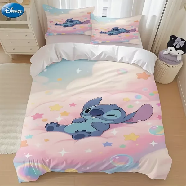 Parure de lit Stitch douce et respirante – housse de couette 2/3 pièces lavable