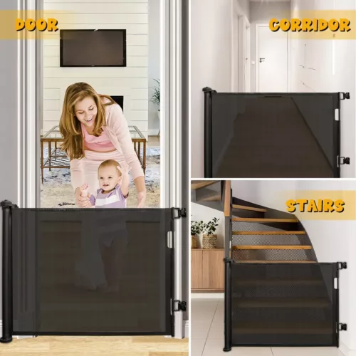 Barrière de sécurité extensible pour enfant et chien – usage intérieur/extérieur
