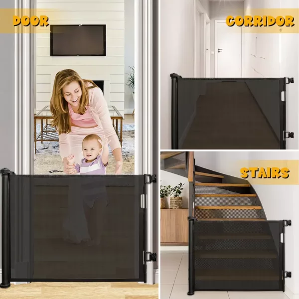 Barrière de sécurité extensible pour enfant et chien – usage intérieur/extérieur