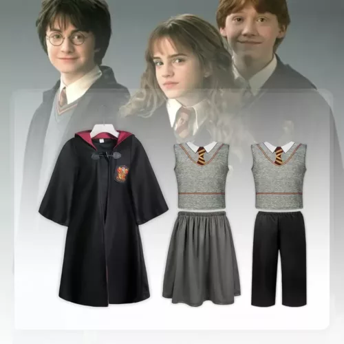 Déguisement Hermione Granger fille – robe sorcière Gryffindor avec accessoires