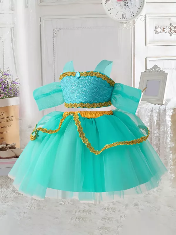 Robe de princesse bébé en tulle pailleté – tenue Halloween festive fille
