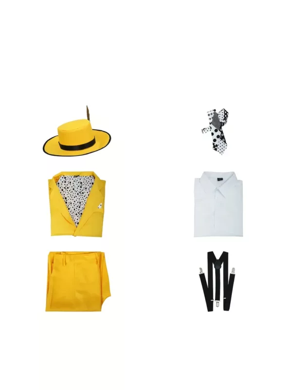 Costume homme style années 90 – ensemble déguisement jaune 5 pièces Halloween