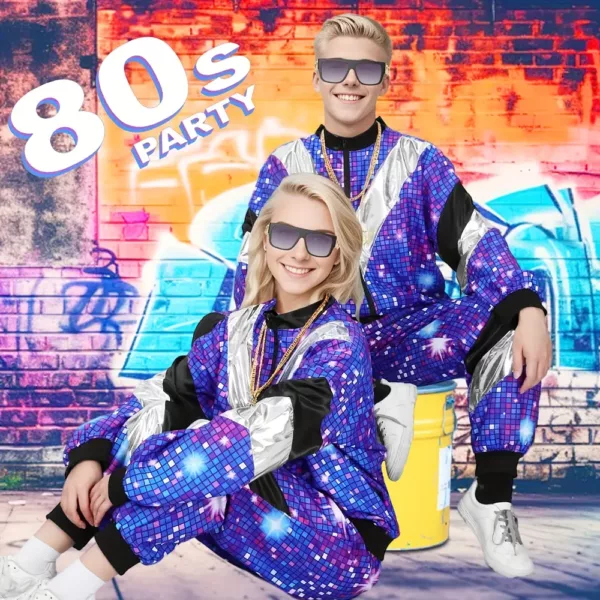 Déguisement homme style hip-hop rétro – ensemble veste et pantalon années 80