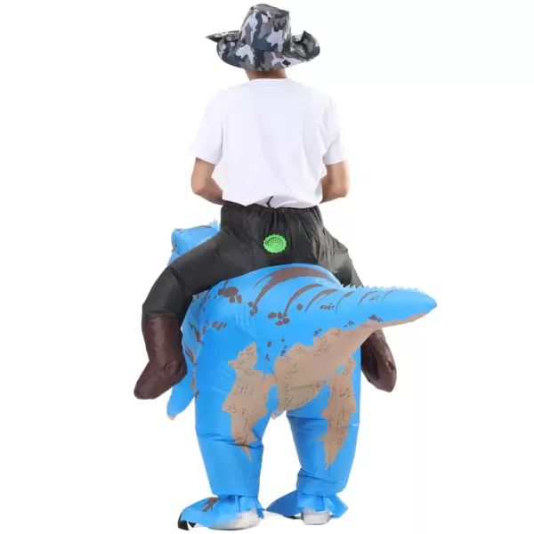 Costume gonflable dinosaure à enfourcher pour adulte – effet cavalier humoristique