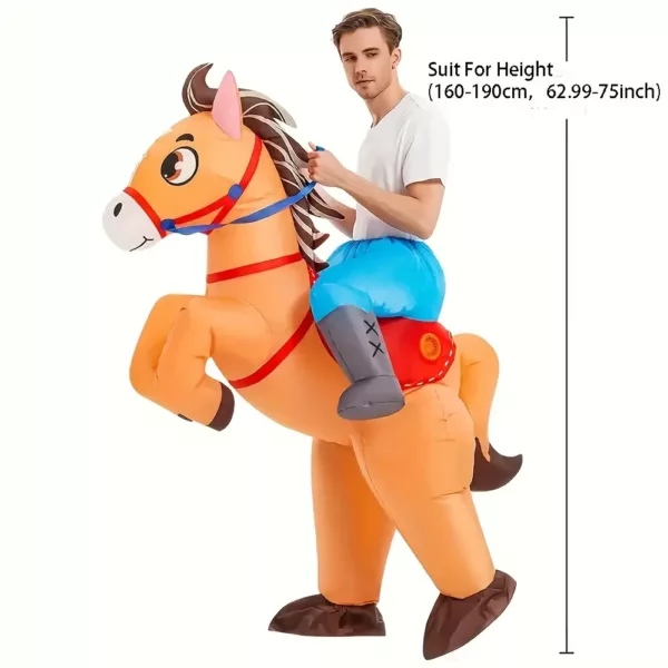 Costume gonflable cheval cartoon en polyester – déguisement drôle Halloween
