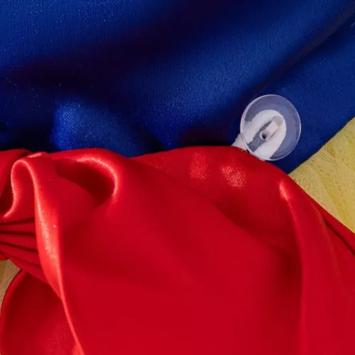 Robe de princesse fille avec cape et manches bouffantes style conte de fées