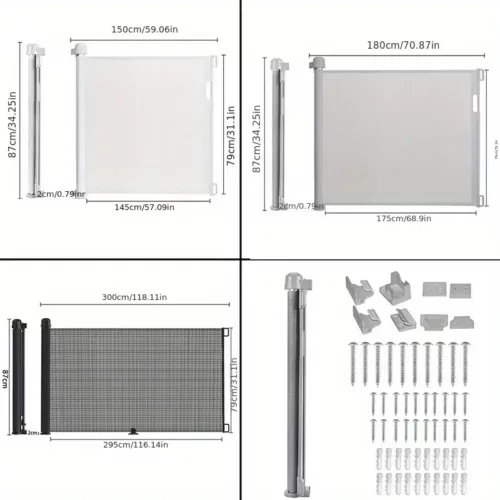 Barrière de sécurité extensible pour escalier et porte avec verrou de sécurité