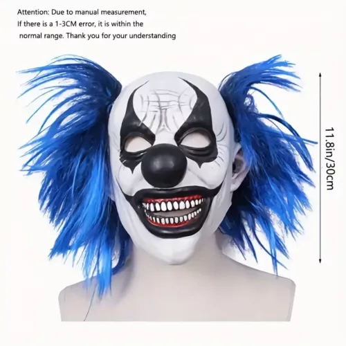 Masque de clown d’horreur Halloween en latex réaliste – style effrayant zombie