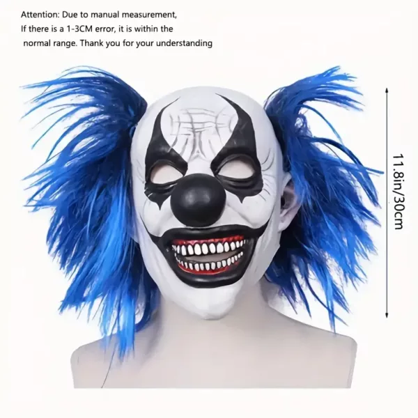 Masque de clown d’horreur Halloween en latex réaliste – style effrayant zombie