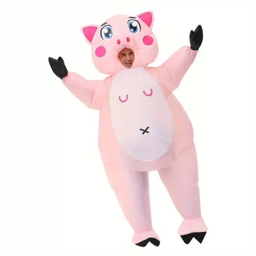 Costume gonflable cochon rose – déguisement drôle adulte pour fête et carnaval