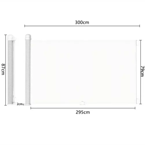 Barrière escalier rétractable en aluminium et PVC – sécurité enfant intérieur/extérieur
