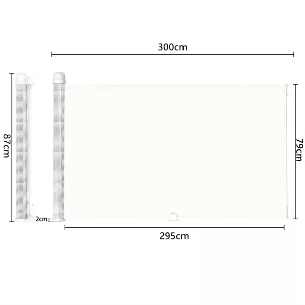 Barrière escalier rétractable en aluminium et PVC – sécurité enfant intérieur/extérieur