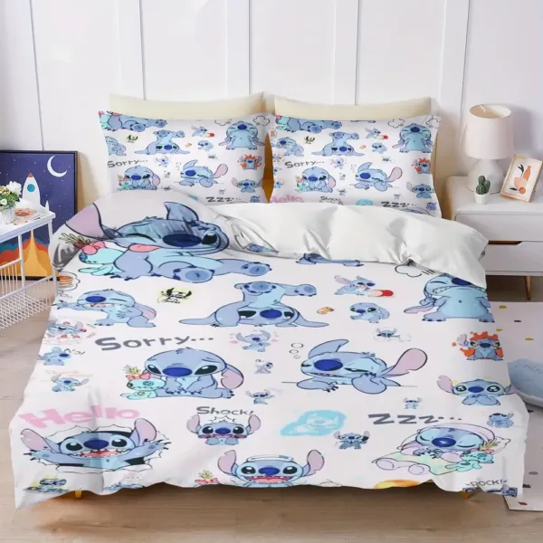 Parure de lit Stitch douce et respirante – 2 ou 3 pièces style cartoon enfants