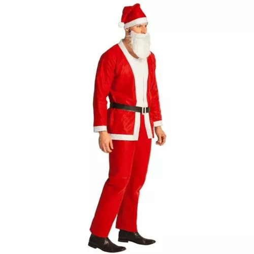 Déguisement de Père Noël complet 5 pièces – costume rouge avec accessoires