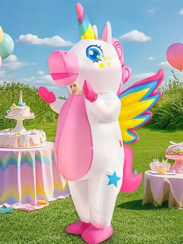 Costume licorne gonflable adulte avec ailes – déguisement original fête carnaval