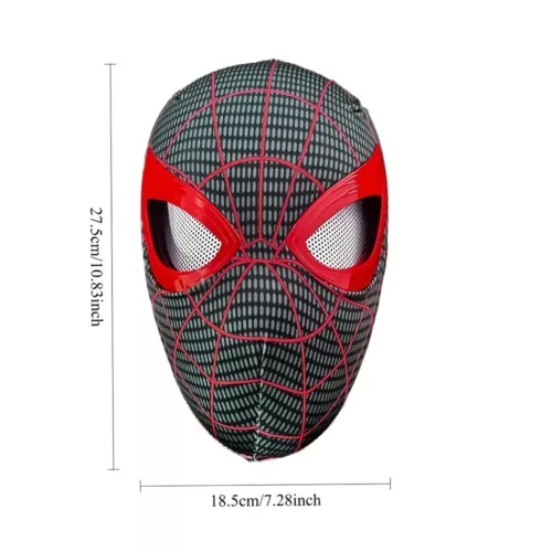 Masque Spider-Man Miles Morales avec yeux mobiles lumineux – Cosplay Halloween