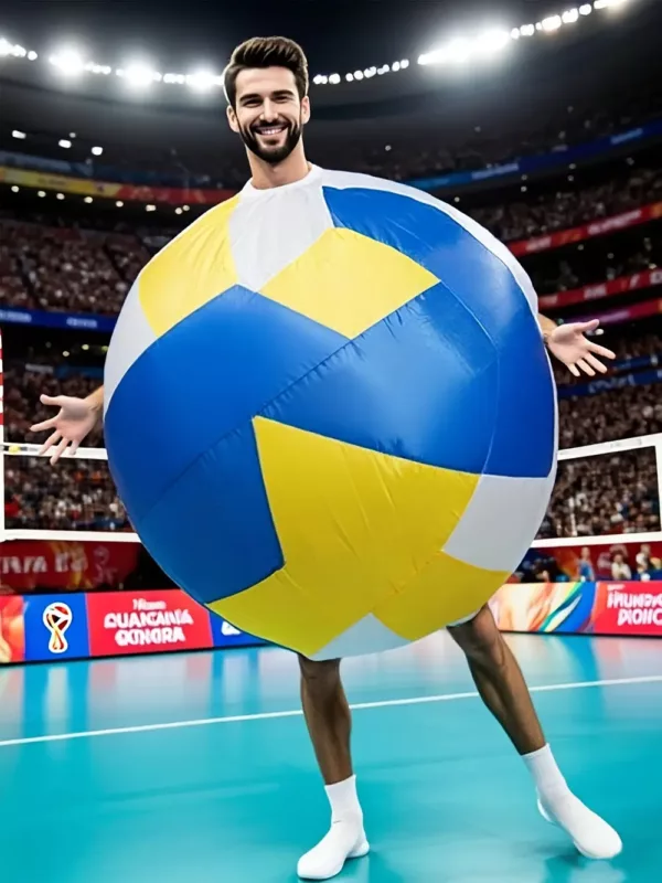 Costume gonflable de volleyball – déguisement fun pour adulte en équipe