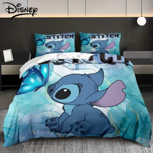 Parure de lit 3 pièces – housse de couette avec 2 taies d’oreiller effet soie satinée