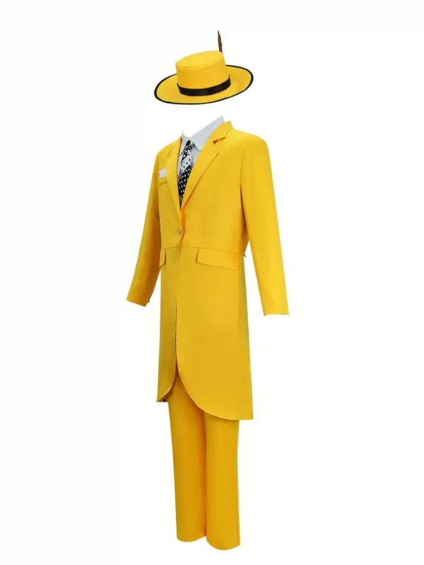 Costume homme style années 90 – ensemble déguisement jaune 5 pièces Halloween