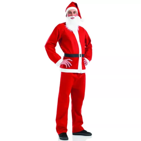 Déguisement de Père Noël complet 5 pièces – costume rouge avec accessoires