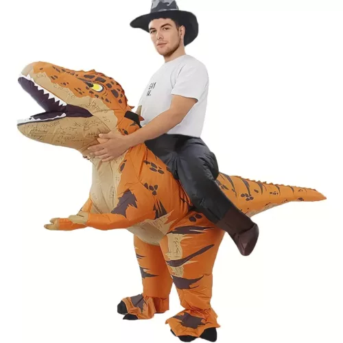 Costume gonflable dinosaure adulte – déguisement drôle et original pour fête