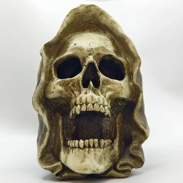 Figurine crâne faucheuse en résine – déco macabre pour Halloween ou gothique