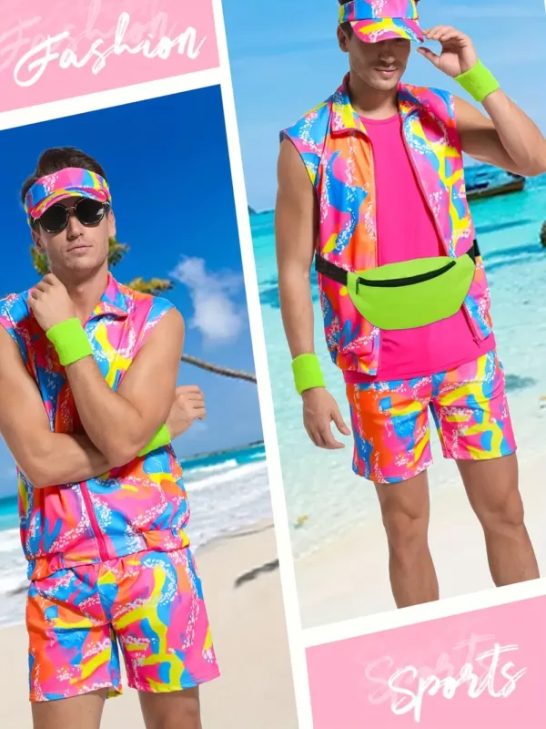 Déguisement vintage homme 6 pièces – Costume années 80 idéal soirée à thème
