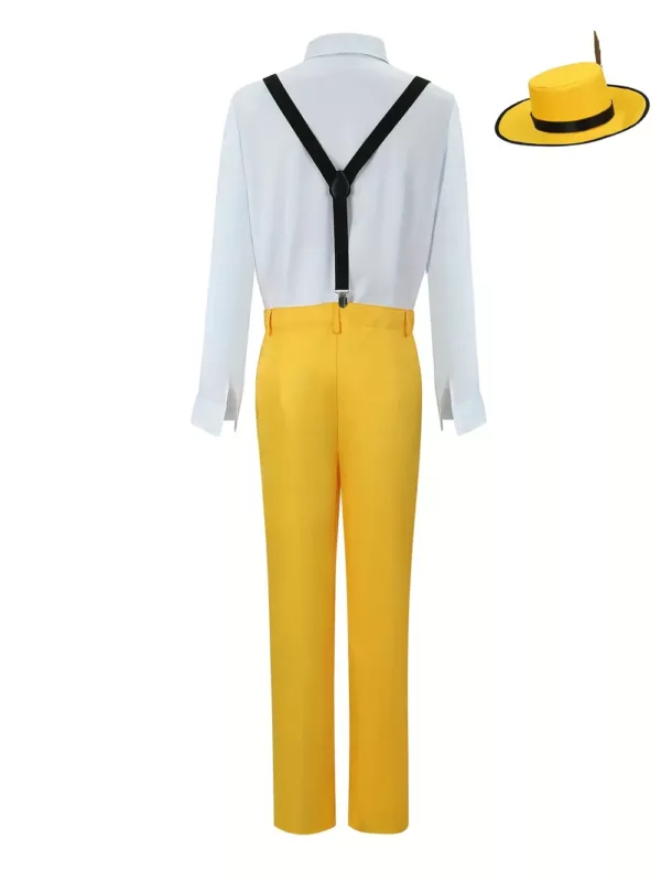 Costume homme style années 90 – ensemble déguisement jaune 5 pièces Halloween