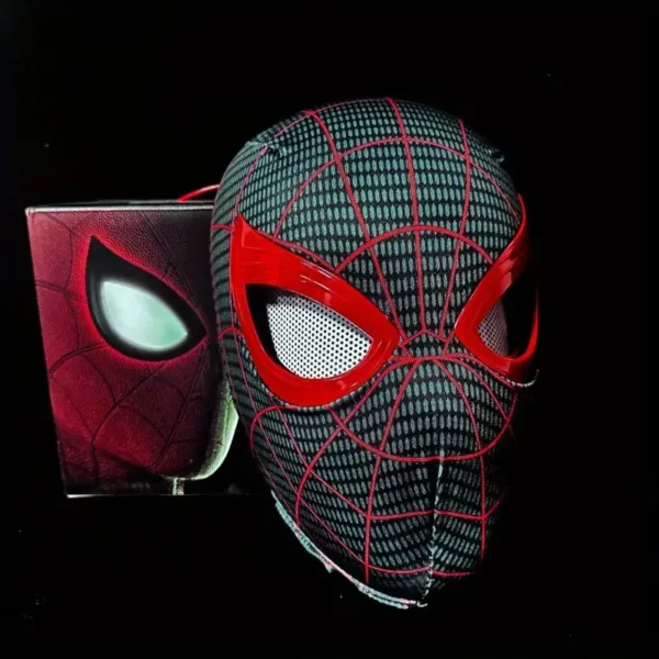 Masque Spider-Man Miles Morales avec yeux mobiles lumineux – Cosplay Halloween