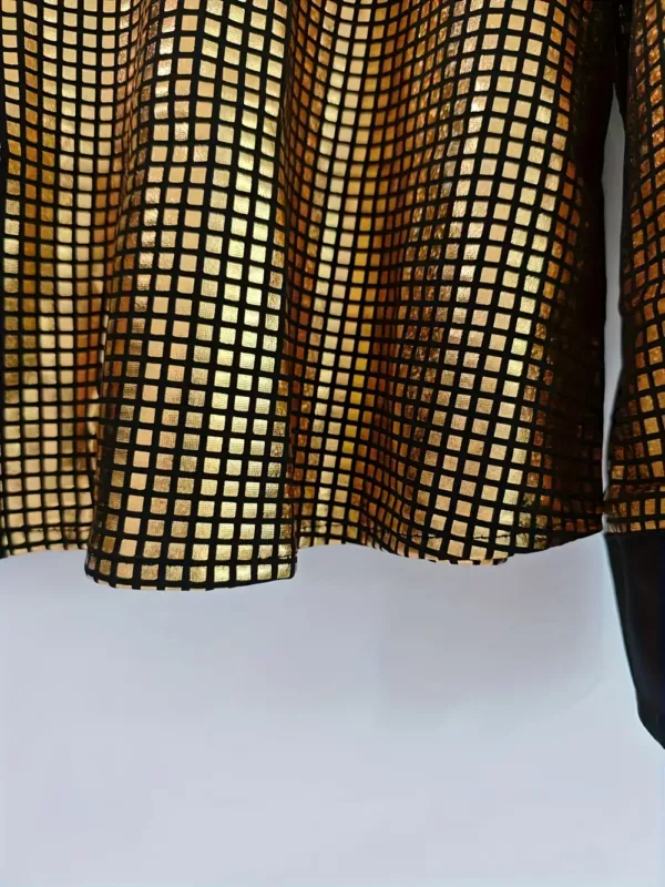 Costume disco homme rétro brillant – chemise manches longues et pantalon scène