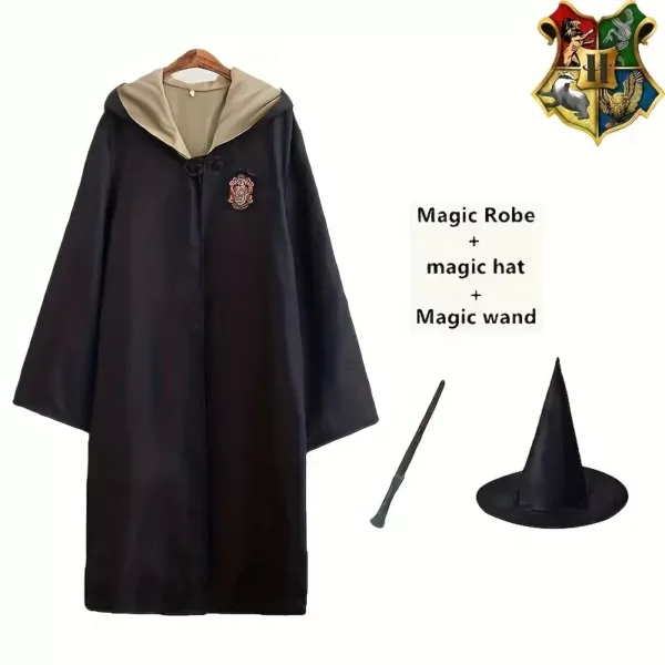 Déguisement sorcier adulte Harry Potter – robe, baguette, chapeau et accessoires