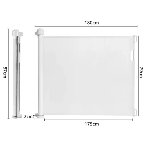 Barrière escalier rétractable en aluminium et PVC – sécurité enfant intérieur/extérieur