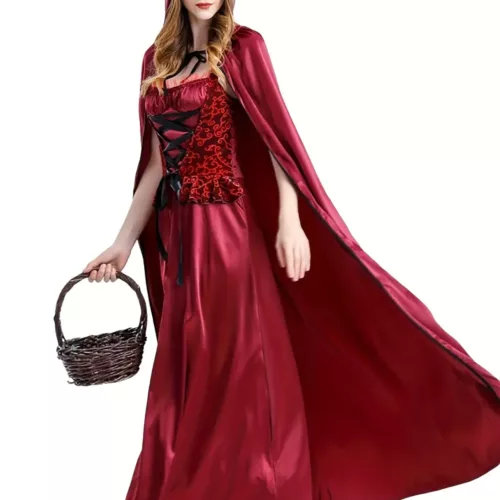 Déguisement Petit Chaperon Rouge fille – robe avec cape et manches assorties