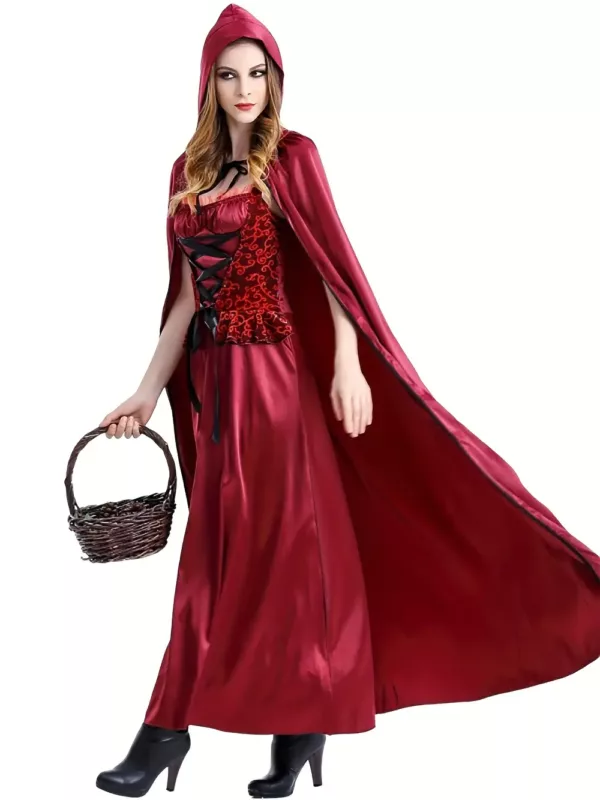 Déguisement Petit Chaperon Rouge fille – robe avec cape et manches assorties