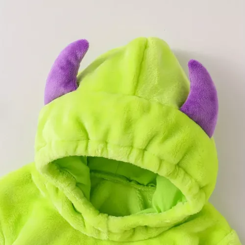 Combinaison bébé à capuche monstre 3D avec œil unique – peluche douce et mignonne