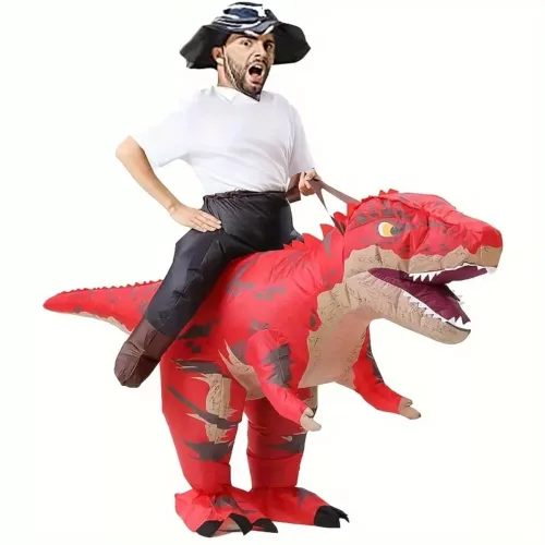 Costume gonflable dinosaure à enfourcher pour adulte – effet cavalier humoristique