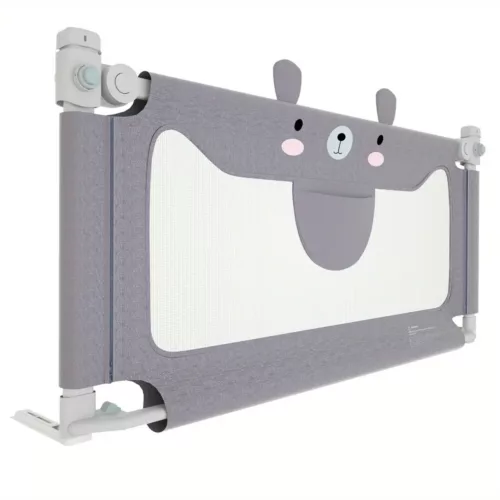 Rallonge de lit enfant motif ours – barrière rembourrée antichoc sécurisée