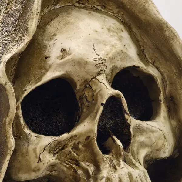 Figurine crâne faucheuse en résine – déco macabre pour Halloween ou gothique