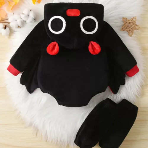 Combinaison à capuche enfant motif animal en polaire douce – style dessin animé