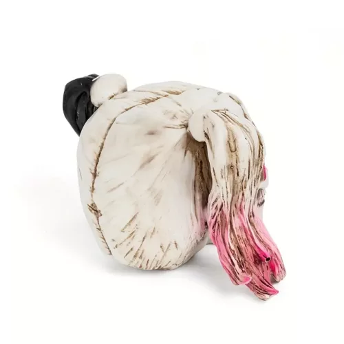 Accessoire tête de crâne en résine avec cornes – décoration Halloween réaliste